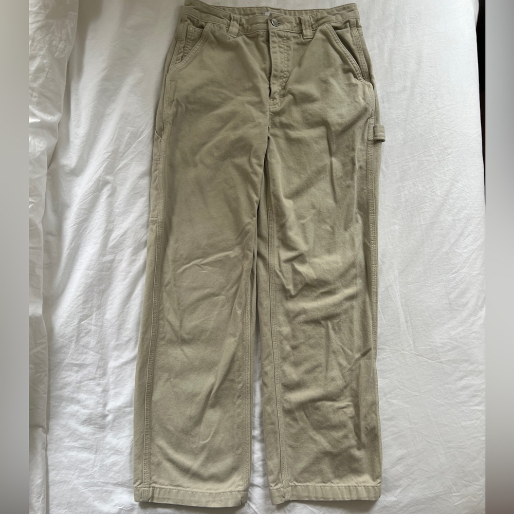 Aritzia High-Waisted Carpenter Pants in Tan